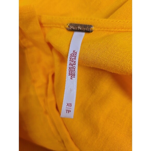 Free People Holding On Convertible Maxi Dress Cotton Linen Yellow Women’s Sz XS - Picture 6 of 10